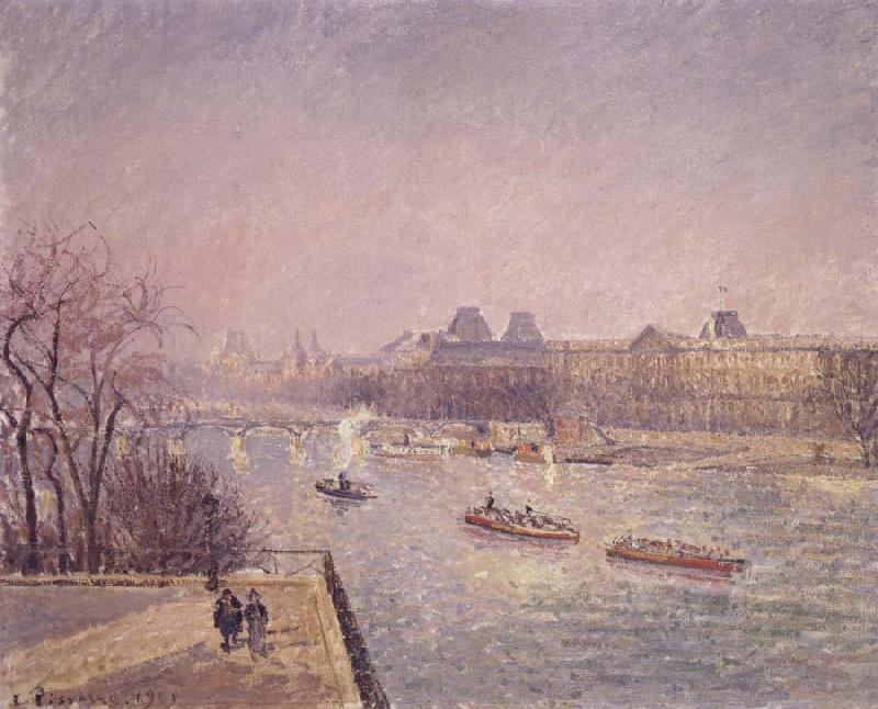 Camille Pissarro Morning,winter sunshine,frost the Pont-Neuf,the Seine,the Louvre